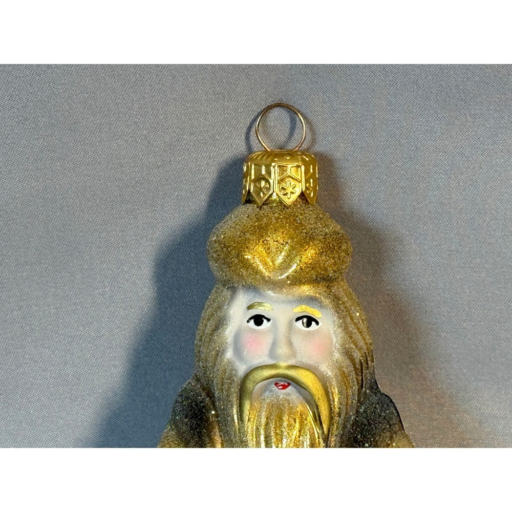 Vintage Christopher Radko Ornament Timber Claus Santa Glass Christmas Sparkly - Picture 3 of 10